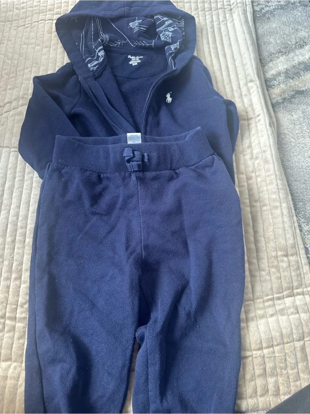 Ralph Lauren Navy Blue Kids Hoodie & Jogger Set